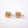Personalised Square Whisky Wood Cufflinks, thumbnail 2 of 7