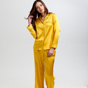 Honeybee Aurelie Silk Pyjama Shirt, 3 of 12