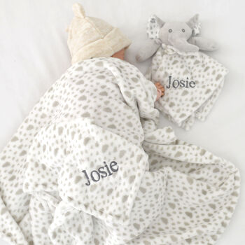 Personalised Unisex Elephant Comforter Blanket Set, 3 of 9