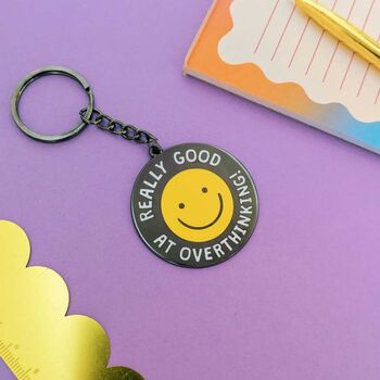 Really Good At Overthinking Enamel Keyring, 4 of 5