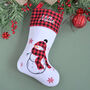 Personalised Tartan White Stocking With Reindeer, thumbnail 7 of 8