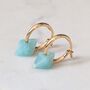 'The Octahedron' Amazonite Hoop Gold Plated Earrings, thumbnail 1 of 4