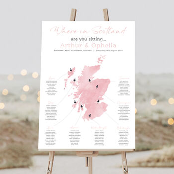 Scotland Map Wedding Table Plan, 3 of 5