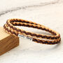 Men's Personalised Braided Cork Bracelet With Silver Clasp, thumbnail 1 of 7