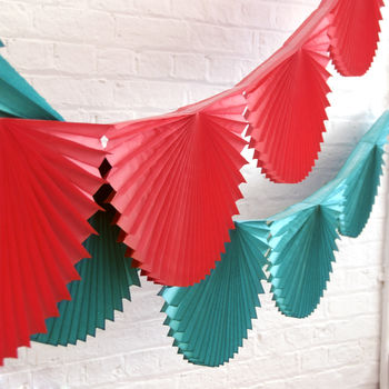 Christmas Paper Fan Garland Bunting Decoration, 4 of 9