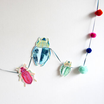 Beetle And Pom Pom Bunting, 2 of 5