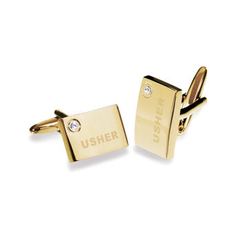 Usher Rhodium, Gold Or Rose Gold Plated Cufflinks, 3 of 12