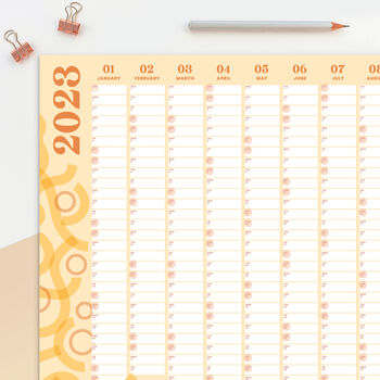 2023 Wall Calendar Year Planner Terracotta Geometric, 3 of 6