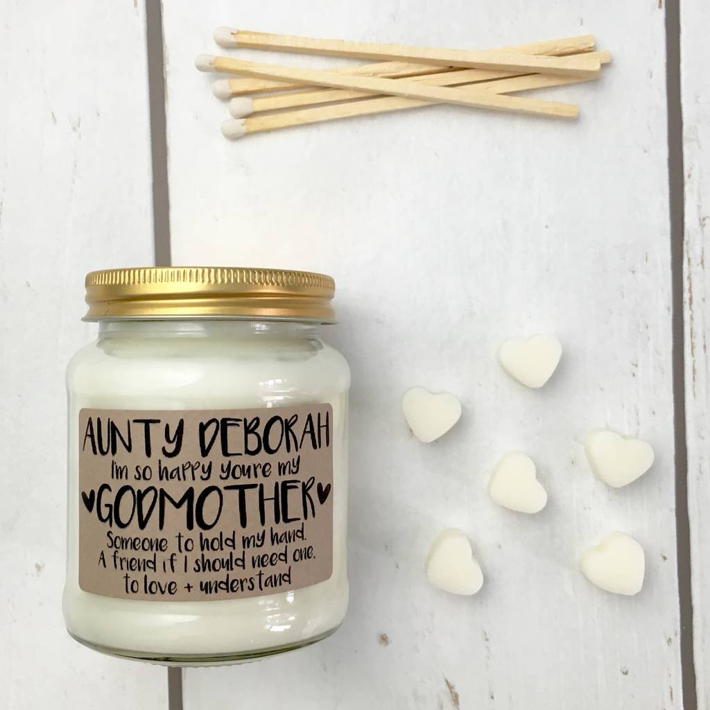 personalised 'i'm so happy you're my godmother' candle by lollyrocket