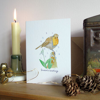 Robin And Snowdrop Christmas Card, 6 of 9