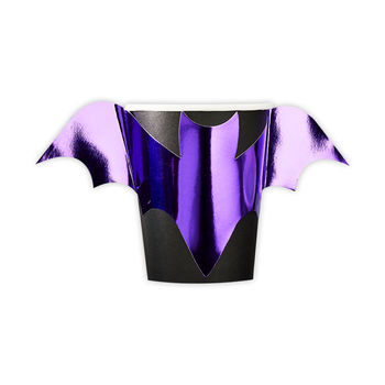 Purple Halloween Bat Shaped Paper Party Cups, 2 of 3