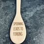 Funny Wooden Spoon Spooning Leads To Forking, thumbnail 2 of 5
