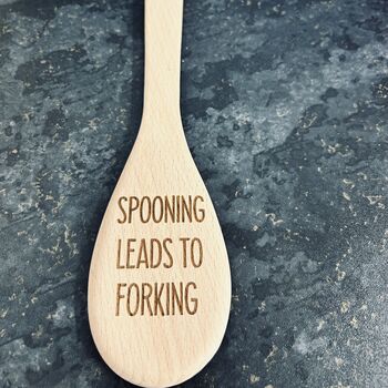 Funny Wooden Spoon Spooning Leads To Forking, 2 of 5