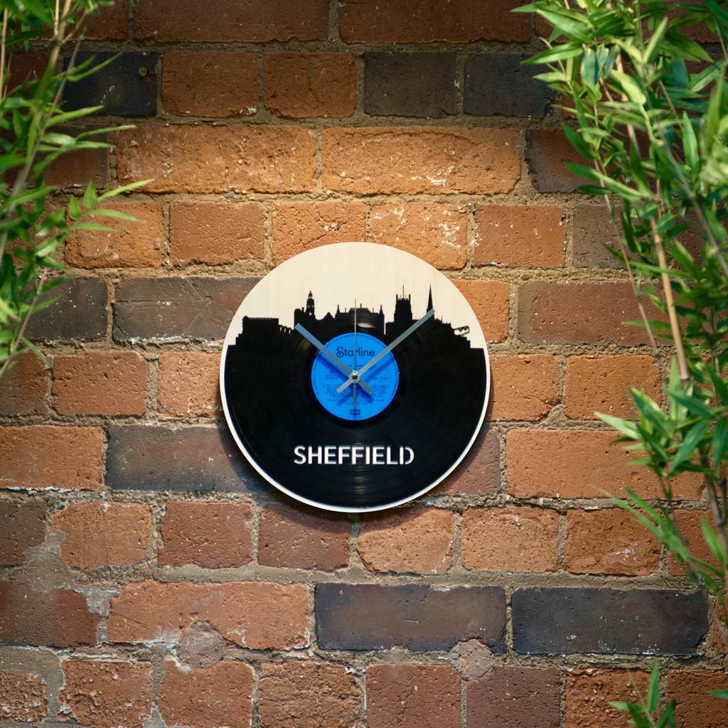 Sheffield Skyline Record Style Clock By Blue Phoenix