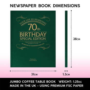 Personalised 70th Birthday Milestone Newspaper Book, 7 of 11