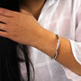 Sterling Silver Plain Hinged Round Bangle, thumbnail 2 of 5