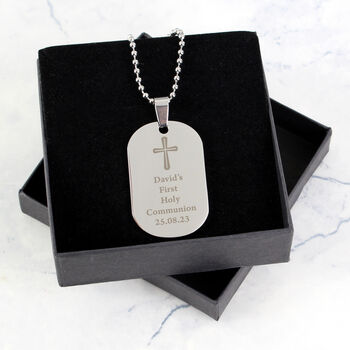 Personalised Cross Steel Dog Tag Necklace, 2 of 6