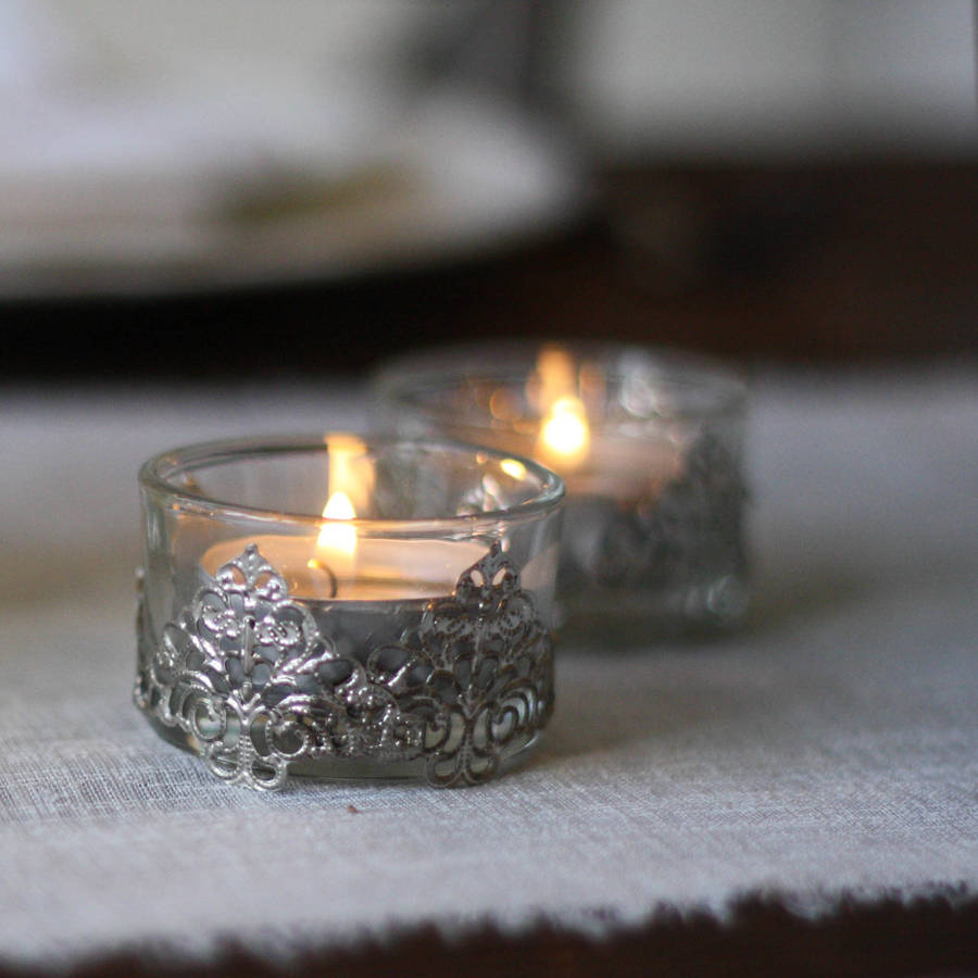 mini elegant glass and silver tea light holder by the wedding of my ...