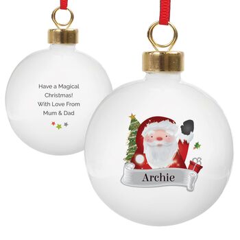 Personalised Father Christmas Hanging Bauble, 4 of 4