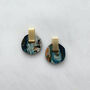 Marble And Gold Circle Stud Earrings, thumbnail 8 of 9