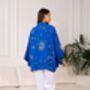 Cosmos Embroidered Short Kimono Electric Blue, thumbnail 1 of 5