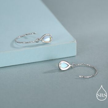 Mermaid Crystal Drop Hook Earrings In Sterling Silver, 5 of 11