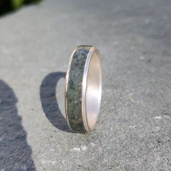 Silver Ring With Westmorland Green Slate Inlay, 3 of 9