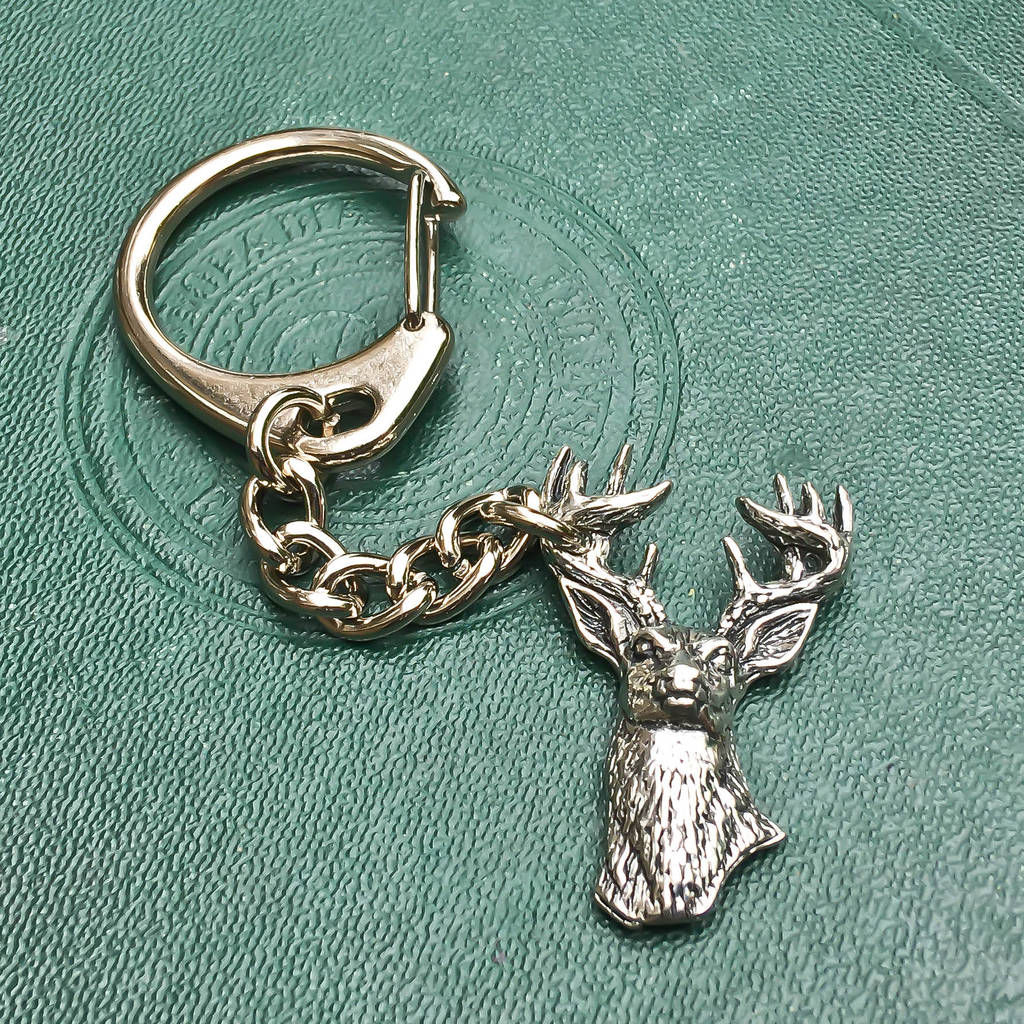 Stag Head Key Ring By Wild Life Designs