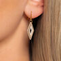 Pearlescent Taupe And Cream Diamond Shaped Layered Earrings • Gold Plated Sterling Silver Hooks, thumbnail 4 of 8