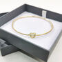 9ct Yellow Gold Heart Hinged Bangle, thumbnail 8 of 9