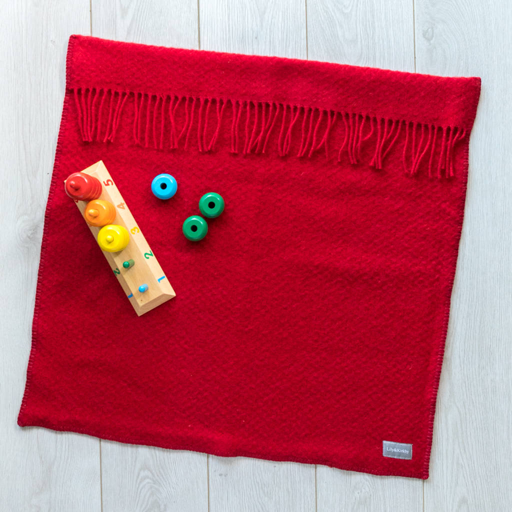 pure new wool plain pram blankets by lily&kirkby