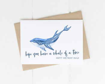 Personalised Adult Birthday Card Whales, 4 of 5