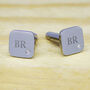 Personalised Men's Square Cufflink With Crystal, thumbnail 1 of 7