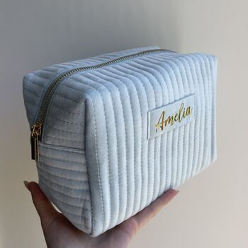 Personalised Soft Velvet Toiletry Makeup Cosmetic Bag, 3 of 11