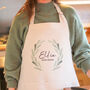 Personalised Floral Wreath Apron For The Home, thumbnail 1 of 3