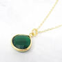Emerald May Birthstone Gold Plated Pendant Necklace, thumbnail 1 of 4