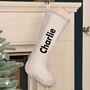 Personalised Nordic Grey Piped Christmas Stocking, thumbnail 4 of 8