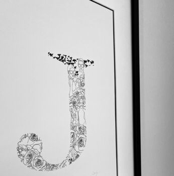 'Letter J' Linear Illustration Print, 7 of 7