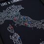 Personalised Italy Pinboard Map With Pins, thumbnail 2 of 10