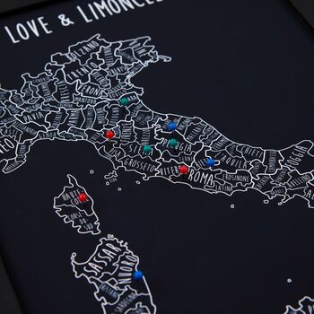 Personalised Italy Pinboard Map With Pins, 2 of 10