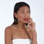 Petal Drop Earrings With Pear Cut Ruby, thumbnail 5 of 5