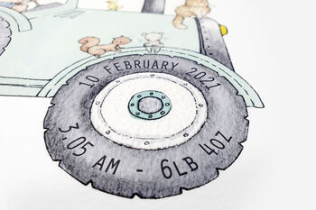 Personalised Children's Farm Tractor Nursery Art Print, 4 of 10