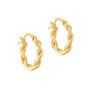 9ct Solid Gold Rope Creole Hoop Earrings, thumbnail 3 of 4