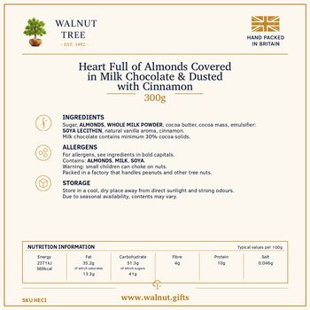 Milk Chocolate Cinnamon Almond Heart Tin – 300g, 5 of 7