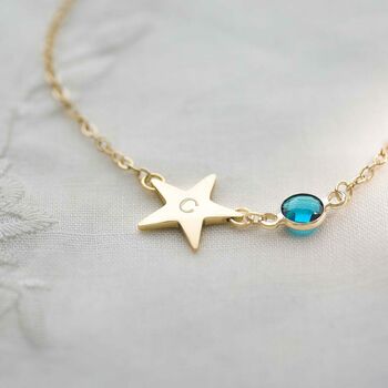 Personalised Initial Star Birthstone Bracelet, 2 of 7