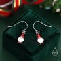 Sterling Silver Tiny Gnome Drop Hook Earrings, thumbnail 6 of 10