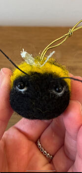 Handmade Needle Felted Bumble Bee Hanger, 2 of 6