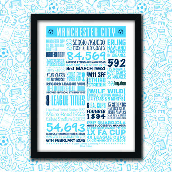 Manchester City Football Club Personalised Print, 2 of 5