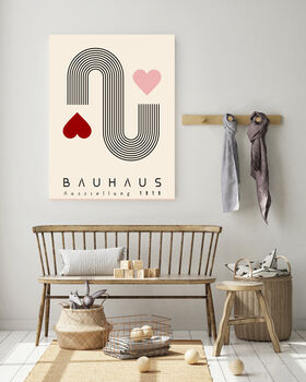 Bauhaus Heart Mid Century Art Print, 3 of 4
