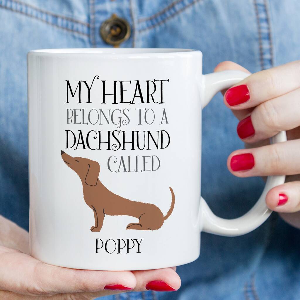 Personalised My Heart Belongs To A Dachshund Mug By Hope and Halcyon